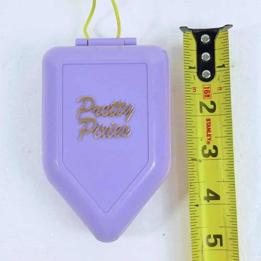 Vintage 1992 Pretty Pixies Winter Cabin Compact Playset Purple Blue Box 90's Toy